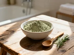 Miód, olejek migdałowy i płatki róż w ceramicznej miseczce, przygotowane do domowej pielęgnacji ust.
