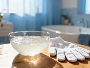 Plastry świeżego ogórka i starta miazga przygotowane do wykonania domowej maseczki kosmetycznej w klimacie spa.