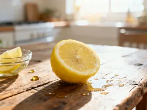 Szklany słoiczek z naturalnym kremem ziołowym otoczony aloesem, rumiankiem i lawendą na marmurowym blacie.